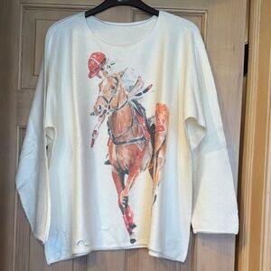 NEW - Equestrian Italian Sweater - White